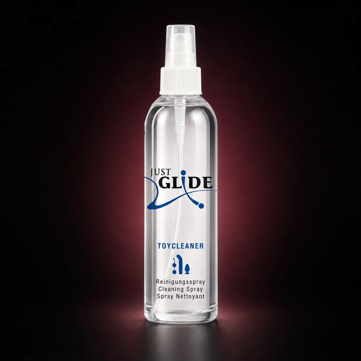 Just Glide Cleaner, spray limpiador para productos íntimos de 250 ml.
