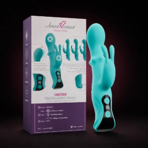 Oriven, vibrador rabbit turquesa con anillo móvil