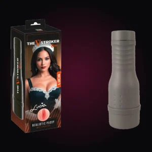 V-Stroker Lucia, masturbador manual con carcasa protectora.